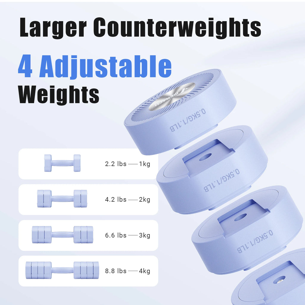 MERACH Haltères Réglables 4-en-1 – Jusqu’à 8 kg