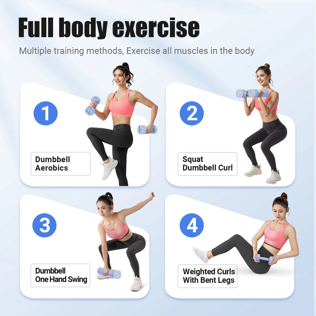 MERACH Haltères Réglables 4-en-1 – Jusqu’à 8 kg