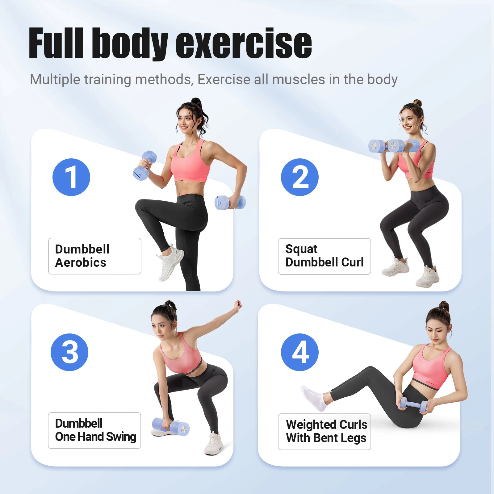 MERACH Haltères Réglables 4-en-1 – Jusqu’à 8 kg